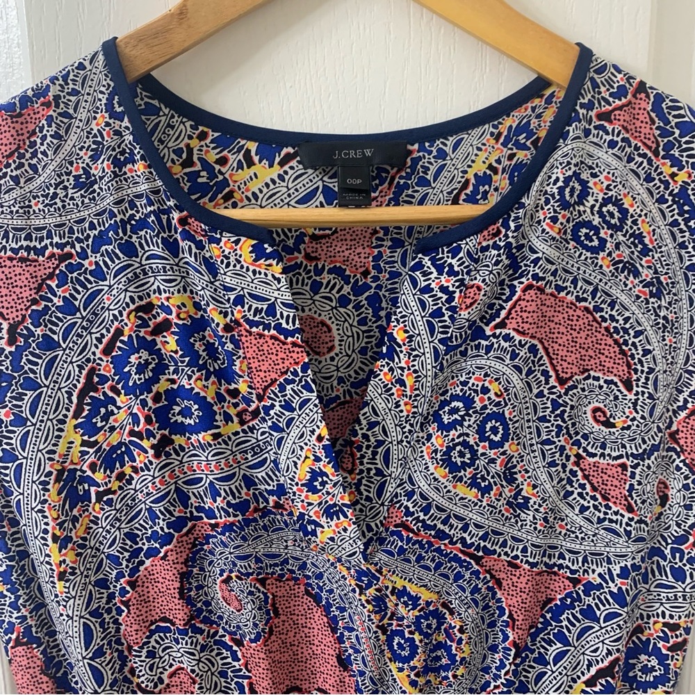 J. Crew Women's Petite 00P Silk Paisley Mini Dress - Picture 5 of 15